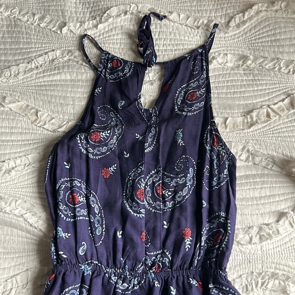 paisley print navy halter neck dress - Picture 7 of 7